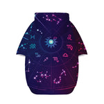 Zodiac Symbols Wheel Print Dog Zip Up Hoodie