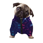 Zodiac Symbols Wheel Print Dog Zip Up Jacket