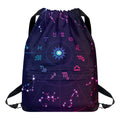 Zodiac Symbols Wheel Print Drawstring Backpack