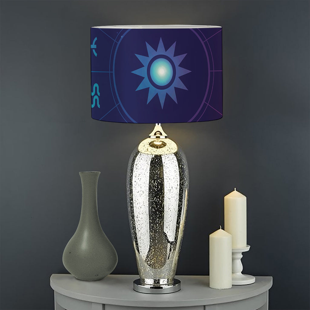 Zodiac Symbols Wheel Print Drum Lamp Shade