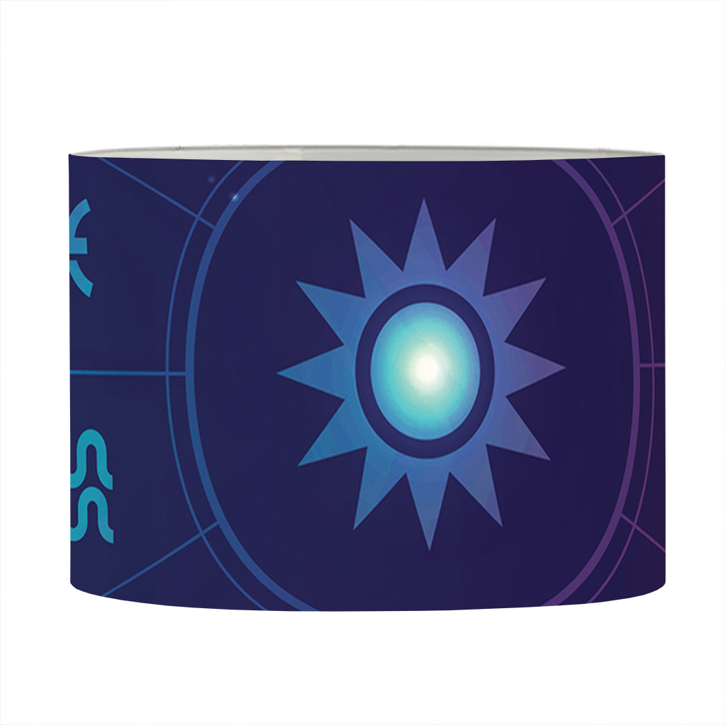 Zodiac Symbols Wheel Print Drum Lamp Shade