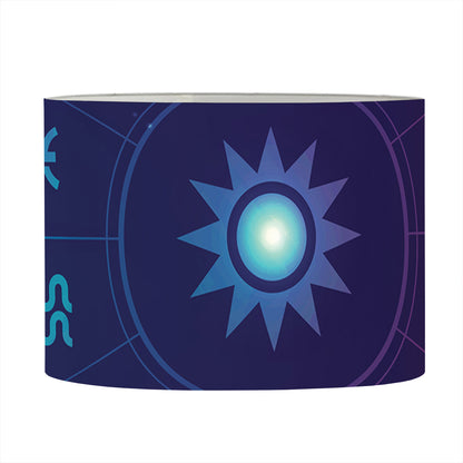Zodiac Symbols Wheel Print Drum Lamp Shade