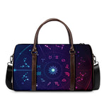Zodiac Symbols Wheel Print Duffle Bag