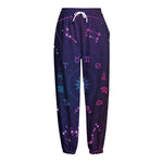 Zodiac Symbols Wheel Print Fleece Lined Knit Pants