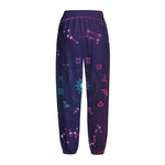 Zodiac Symbols Wheel Print Fleece Lined Knit Pants
