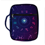 Zodiac Symbols Wheel Print Front Pocket Bible Bag