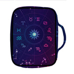 Zodiac Symbols Wheel Print Front Pocket Bible Bag