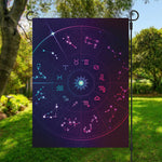 Zodiac Symbols Wheel Print Garden Flag