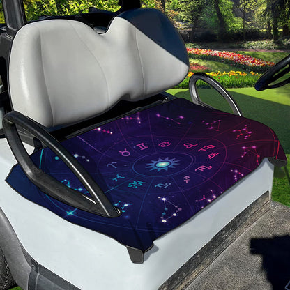 Zodiac Symbols Wheel Print Golf Cart Seat Cover