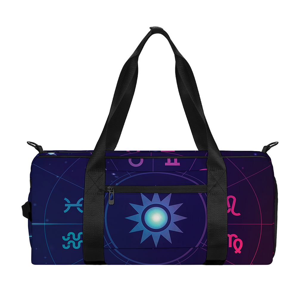 Zodiac Symbols Wheel Print Gym Bag