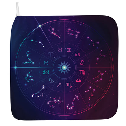 Zodiac Symbols Wheel Print Hand Towel