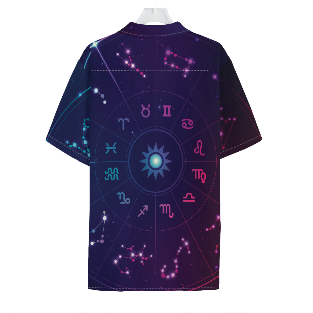 Zodiac Symbols Wheel Print Hawaiian Shirt