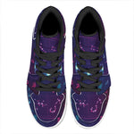 Zodiac Symbols Wheel Print High Top Leather Sneakers
