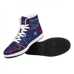 Zodiac Symbols Wheel Print High Top Leather Sneakers
