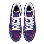 Zodiac Symbols Wheel Print High Top Leather Sneakers