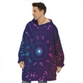 Zodiac Symbols Wheel Print Hoodie Blanket