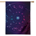 Zodiac Symbols Wheel Print House Flag