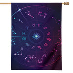 Zodiac Symbols Wheel Print House Flag