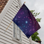 Zodiac Symbols Wheel Print House Flag