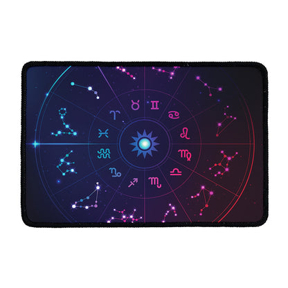 Zodiac Symbols Wheel Print Kitchen Mat