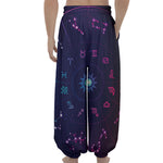 Zodiac Symbols Wheel Print Lantern Pants