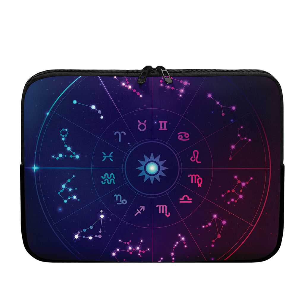 Zodiac Symbols Wheel Print Laptop Sleeve