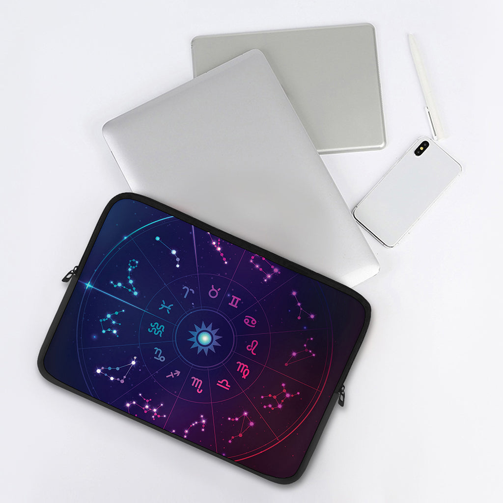 Zodiac Symbols Wheel Print Laptop Sleeve