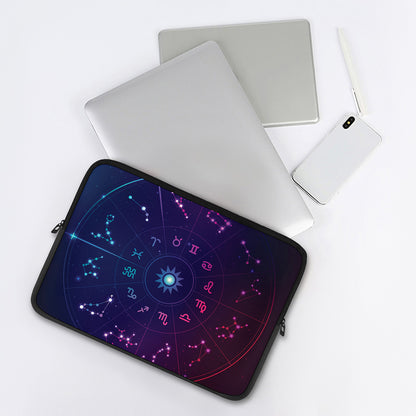 Zodiac Symbols Wheel Print Laptop Sleeve