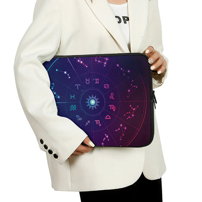 Zodiac Symbols Wheel Print Laptop Sleeve