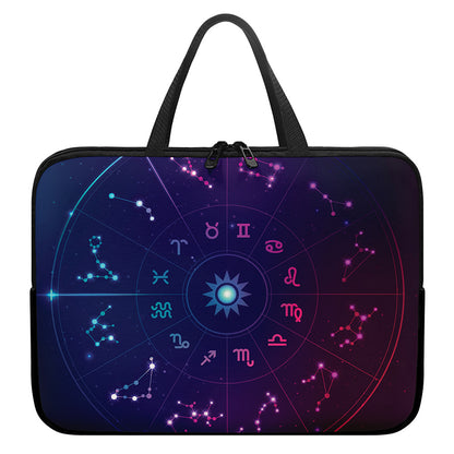 Zodiac Symbols Wheel Print Laptop Sleeve With Handle