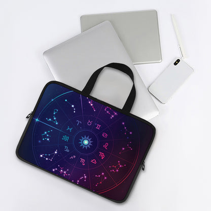 Zodiac Symbols Wheel Print Laptop Sleeve With Handle