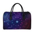 Zodiac Symbols Wheel Print Leather Duffel Bag