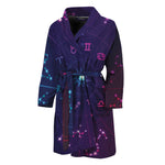 Zodiac Symbols Wheel Print Men's Bathrobe