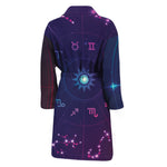 Zodiac Symbols Wheel Print Men's Bathrobe
