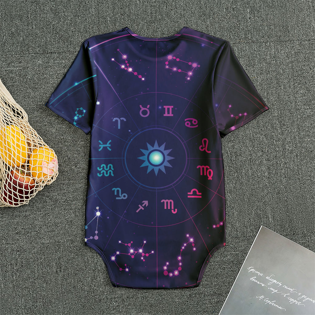 Zodiac Symbols Wheel Print Men's Bodysuit