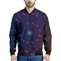 Zodiac Symbols Wheel Print Men's Bomber Jacket