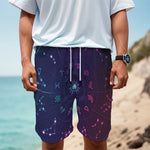 Zodiac Symbols Wheel Print Men's Cargo Shorts