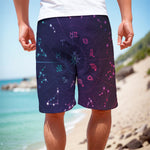 Zodiac Symbols Wheel Print Men's Cargo Shorts