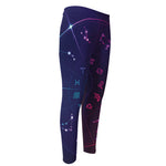 Zodiac Symbols Wheel Print Men's Compression Pants