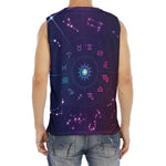 Zodiac Symbols Wheel Print Men's Fitness Tank Top