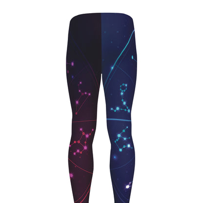 Zodiac Symbols Wheel Print Men's leggings