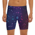 Zodiac Symbols Wheel Print Men's Long Boxer Briefs
