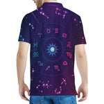 Zodiac Symbols Wheel Print Men's Polo Shirt