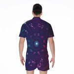 Zodiac Symbols Wheel Print Men's Rompers