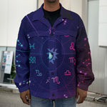 Zodiac Symbols Wheel Print Men's Shirt Jacket
