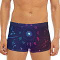 Zodiac Symbols Wheel Print Men's Short Boxer Briefs