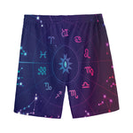 Zodiac Symbols Wheel Print Men's Sports Shorts