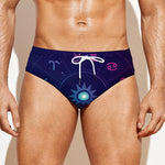 Zodiac Symbols Wheel Print Men's Swim Briefs