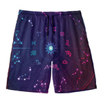Zodiac Symbols Wheel Print Men's Swim Trunks