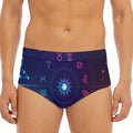 Zodiac Symbols Wheel Print Men's Triangle Swim Briefs